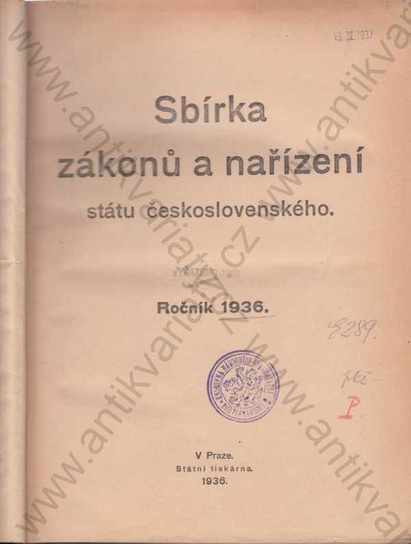  - Sbírka zákonů a nařízení státu československého