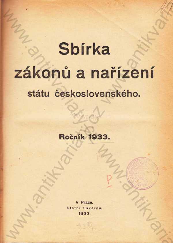  - Sbírka zákonů a nařízení státu Československého