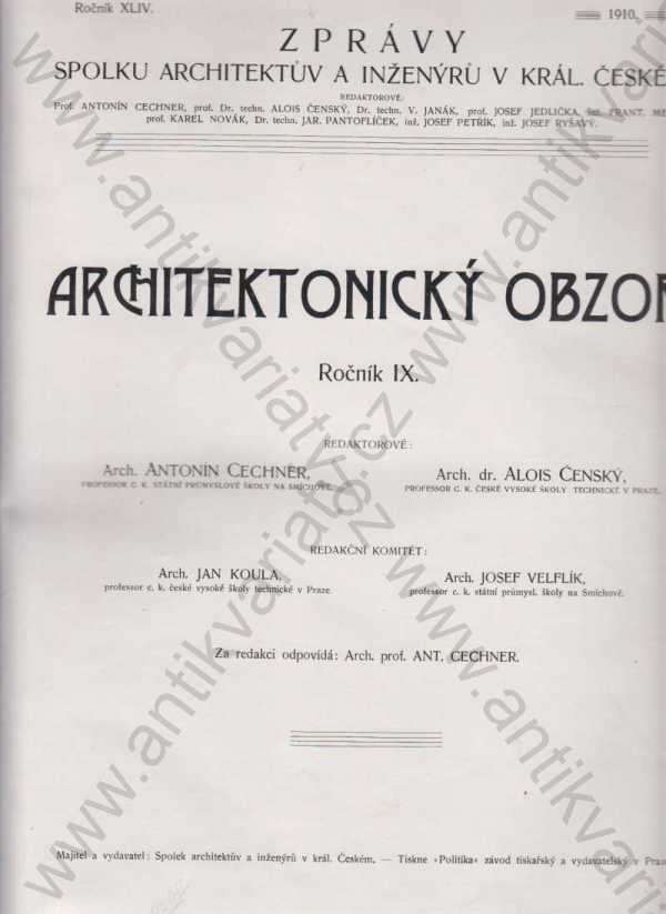 red. Antonín Cechner, Alois Čenský - Architektonický obzor