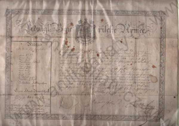  - Propouštěcí listina z bavorské královské armády
