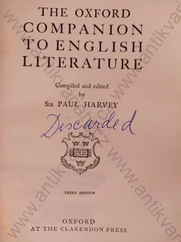 Paul Harvey - The Oxford Companion to English Literature