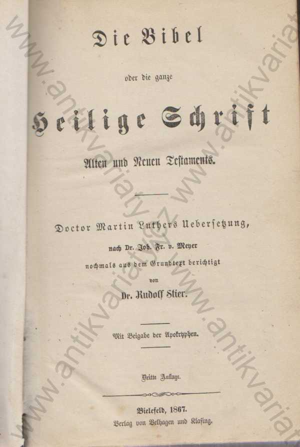 Dr. Rudolf Stier - Die Bibel