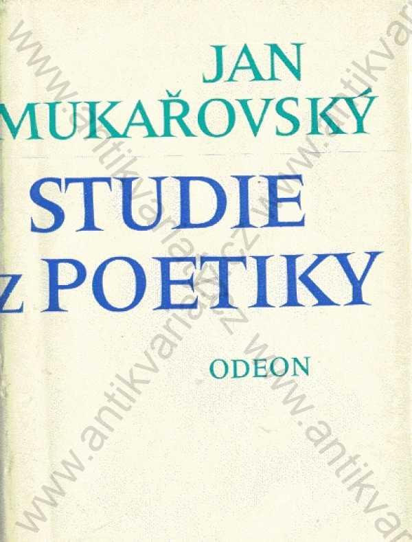 Jan Mukařovský - Studie z poetiky