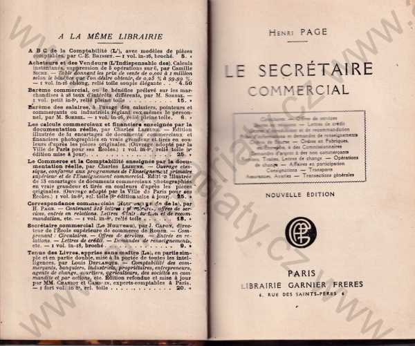 Henri Page - Le Secrétaire commercial / Obchodní tajemník