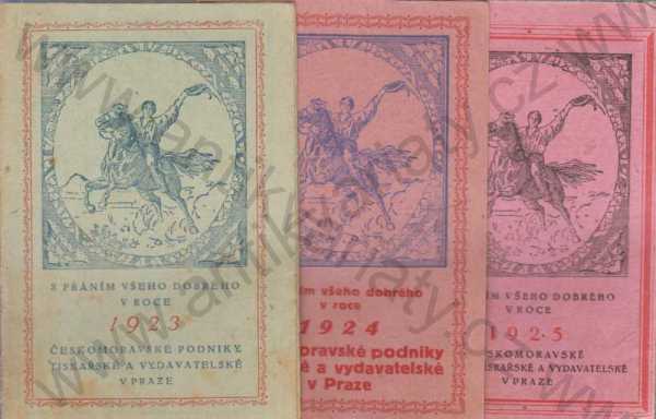  - 3 kalendáře na rok 1923, 1924 a 1925