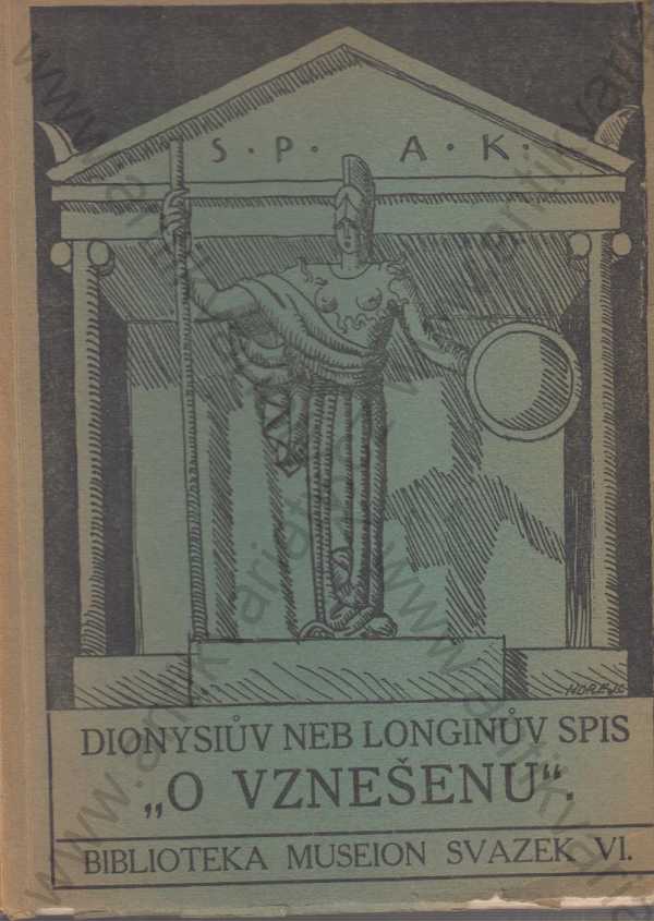  - Dionýsův neb Longinův spis O vznešenu