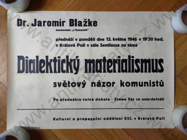 Kulturní a propagační oddělení KSC. v Králově Poli - Dialektický materialismus - světový názor komunistů