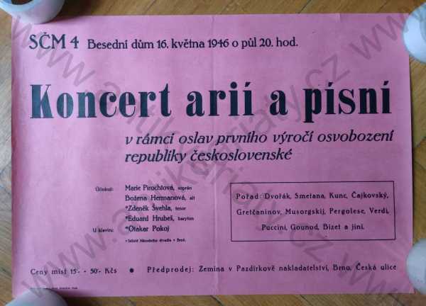  - Koncert arií a písní - oslava 1. výročí osvobození republiky československé