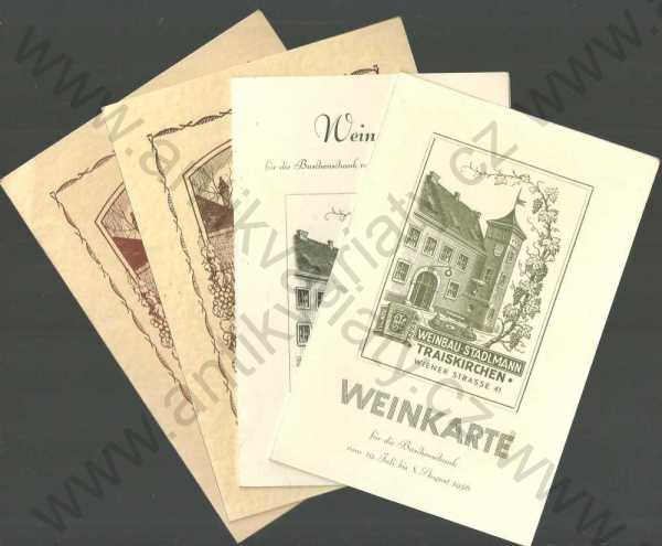  - Weinkarte - 4ks (vinné lístky)