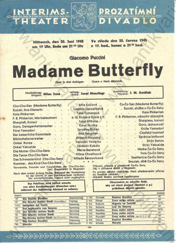 Giacomo Puccini - Prozatímní divadlo - Madame Butterfly