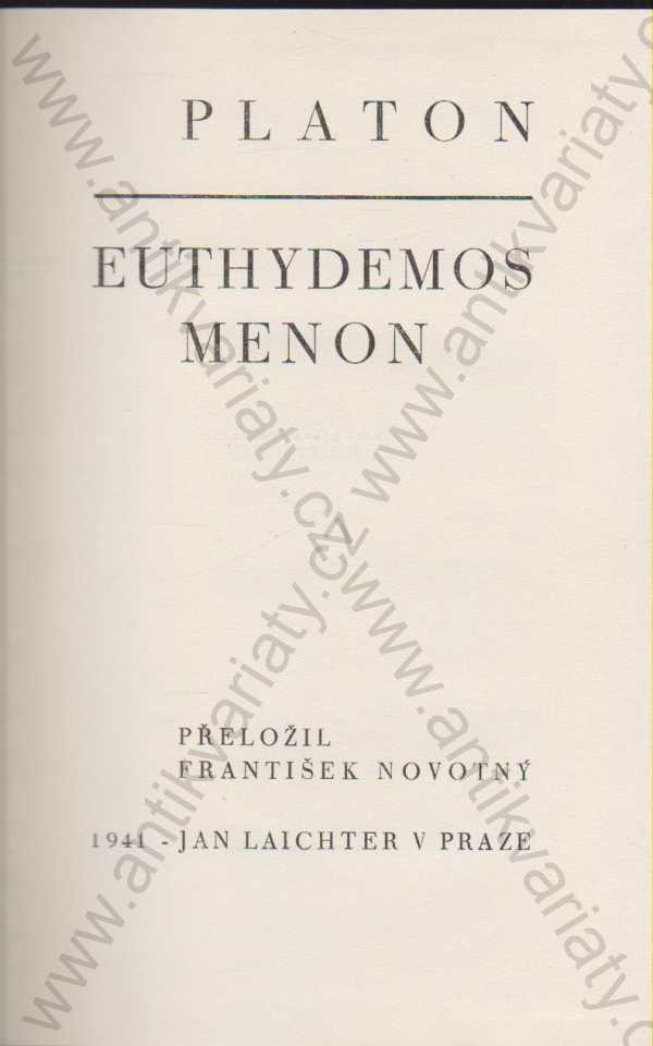 Platon - Euthydemos, Menon