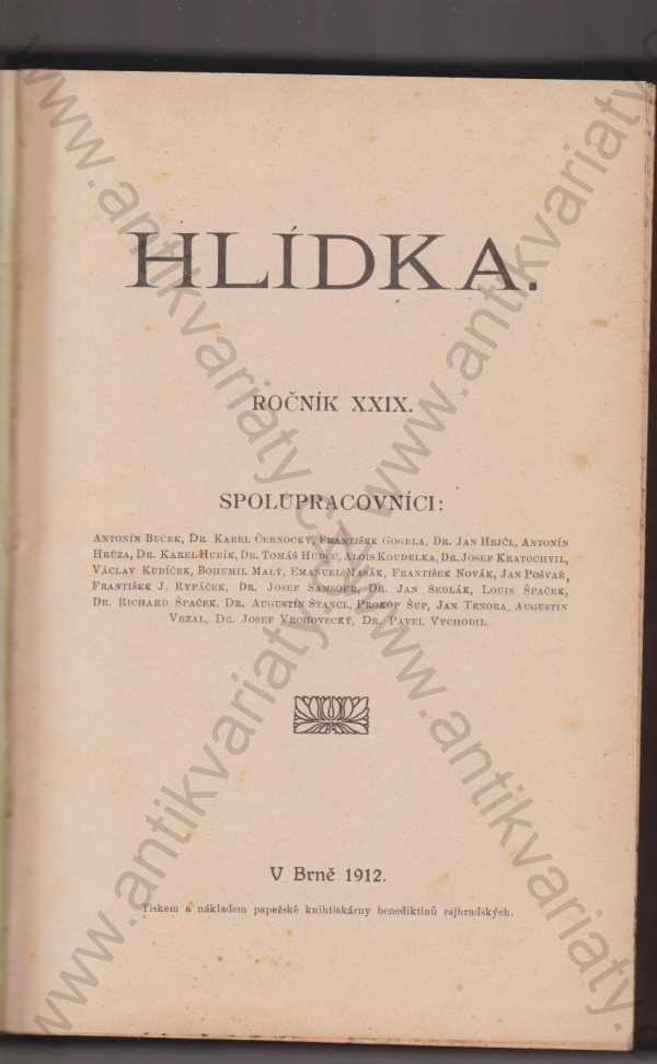 kolektiv autorů - Hlídka- ročník XXIX.