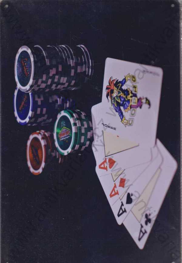  - plechová cedule Poker