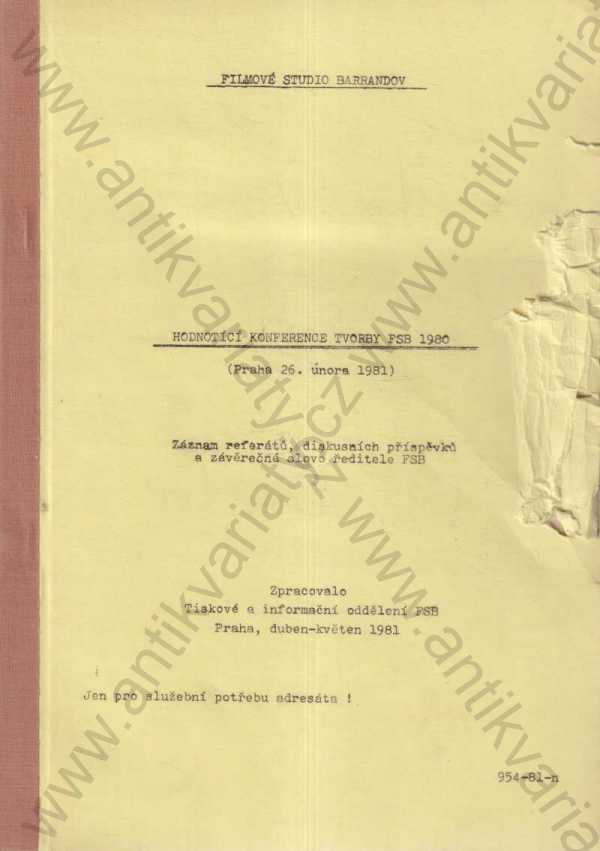 tiskové a informační oddělení FSB - Hodnotící konference tvorby FSB 1980