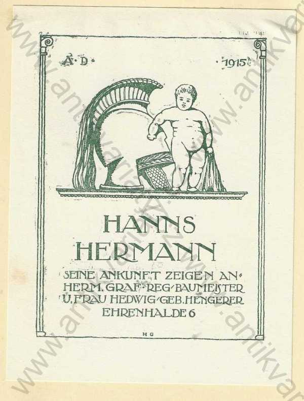 Neurčený autor - Ex libris Hanns Hermann