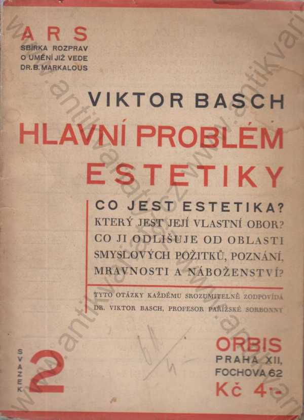 Viktor Basch - Hlavní problém estetiky