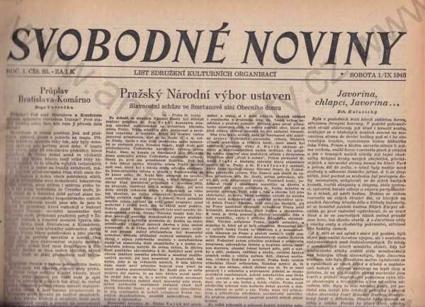 šéfred. František Peroutka - Svobodné noviny 1945