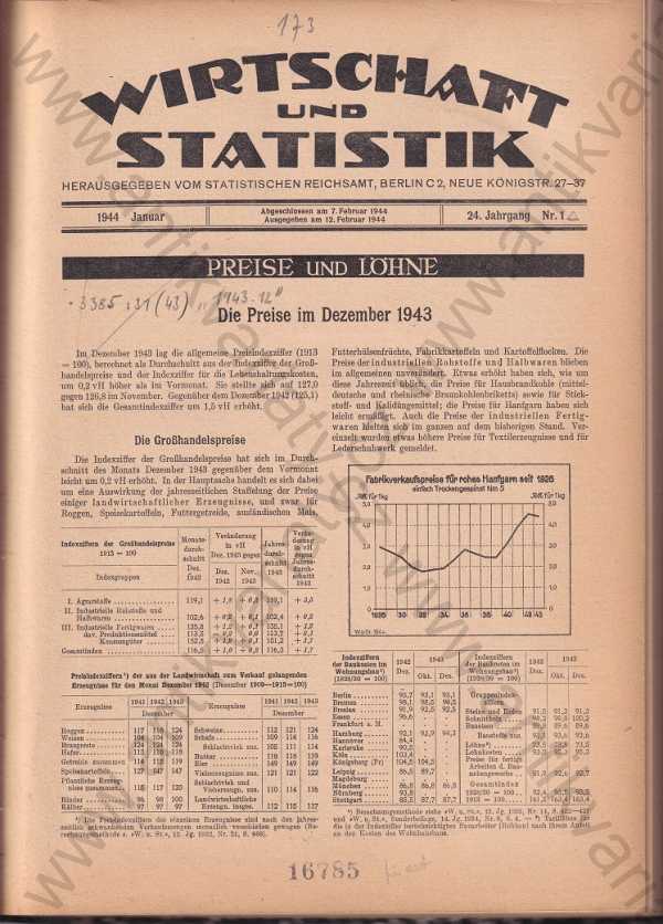  - Wirtschaft und Statistik / Ekonomika a statistika 1944