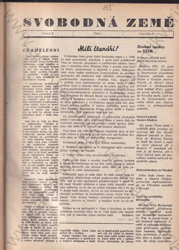  - Svobodná země, Ročník II.- číslo 1-47 1946