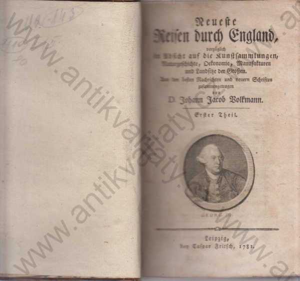 Johann J. Volfmann - Neueste Reisen durch England  (I.-II., III.-IV.) / Novější cesty napříč Anglií (2 svazky, I.-II., III.-IV.) )
