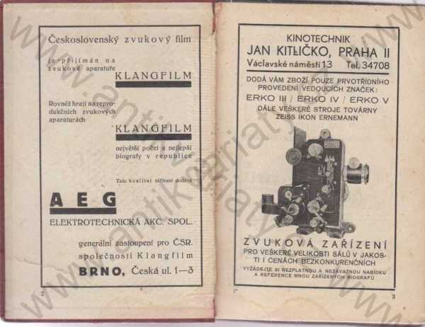  - Ročenka zemského svazu kinematografů v Čechách 1933